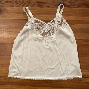 Pinehurst Vintage White Camisole Slip Top Womens Size 34 Lace USA  Lingerie